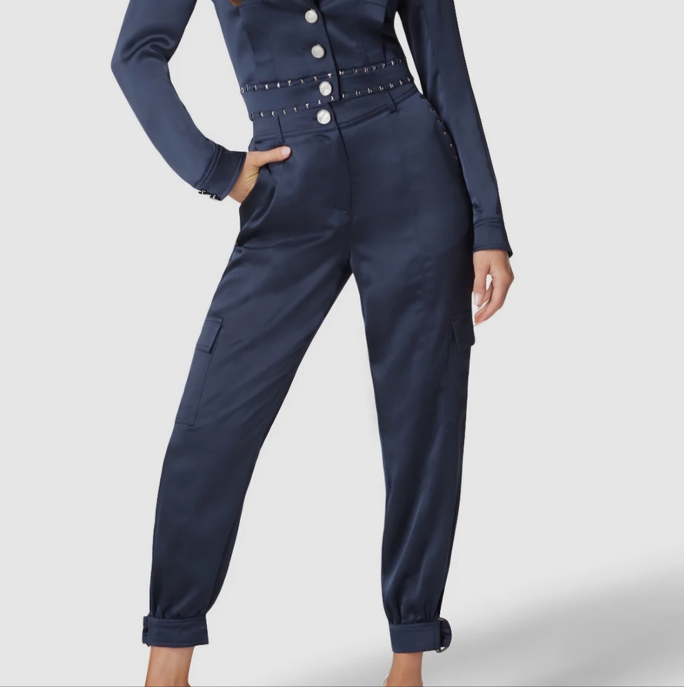 Bebe Navy Stud Detail Jogger Pant - Picture 2 of 6